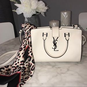 SAINT LAURENT MONOGRAM BABY CABAS Dove White